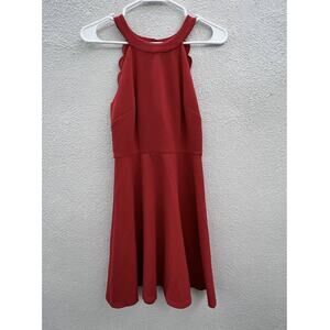 BCX Dress Juniors Dress Size 1 Red Halter Top Scallop Cut